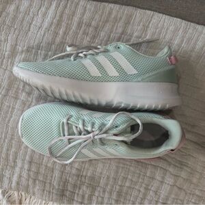 Adidas Green and White Sneakers with Cushioned Midsole